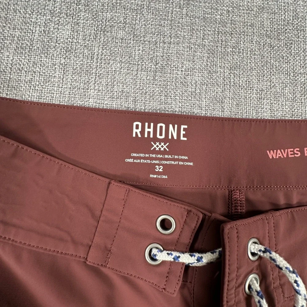 Rhone Point Break Board‎ Shorts Mens 32 Maroon 7 Inch Inseam Stretch Beach Surf